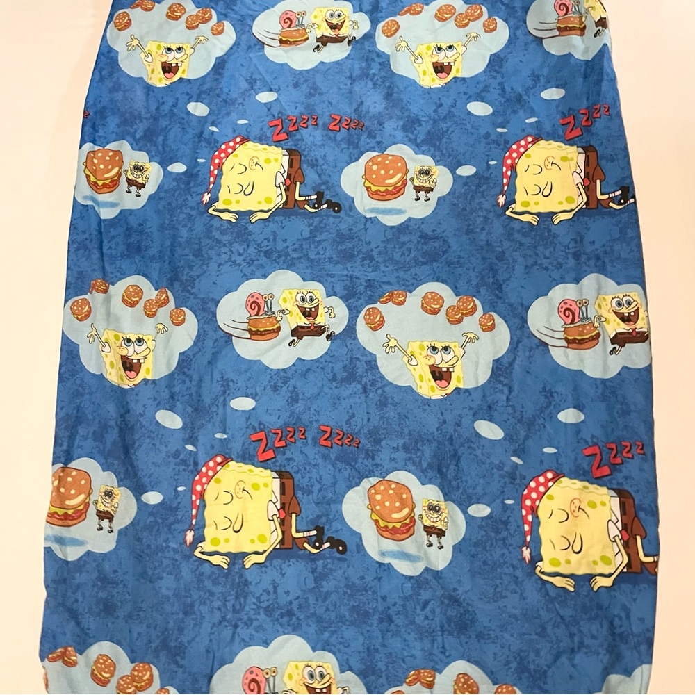 Vtg SpongeBob SquarePants Twin Fitted Sheet Y2K Nickelodeon Bed Sheet